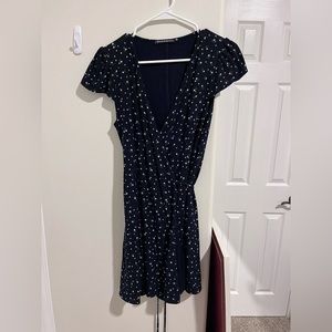Black floral tie dress